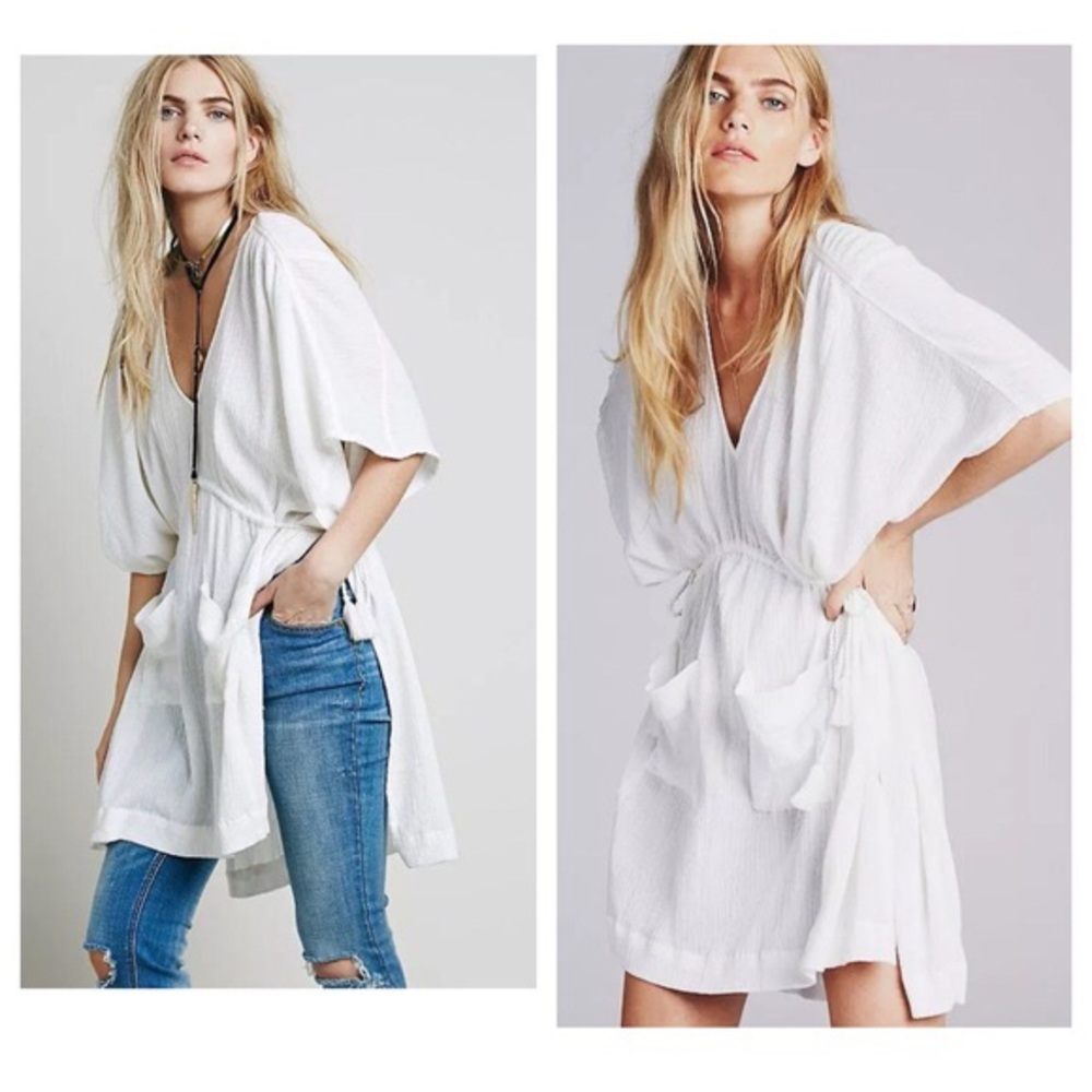 Free People Gauze Beach Cover Tunic Dress